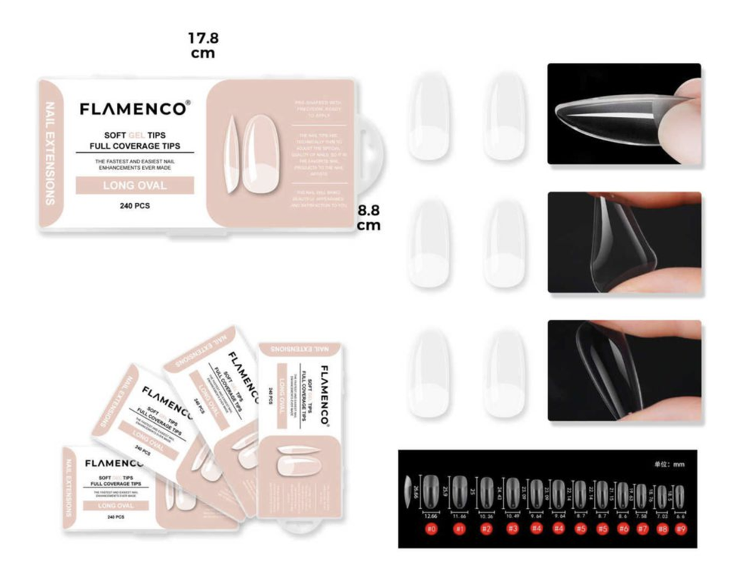 Softgel estilo oval transparente matte 240 tips