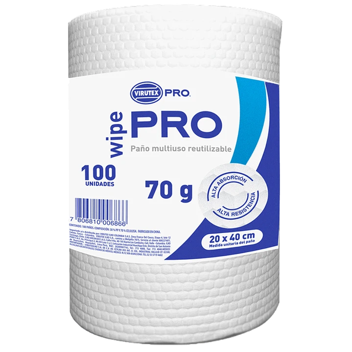 Paños de limpieza reutilizable 20x40 cm (100 hojas)