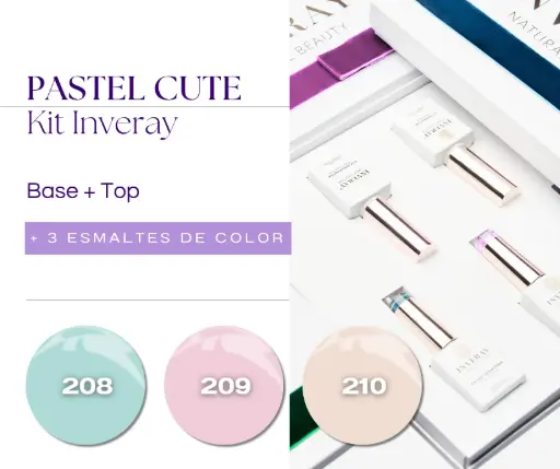 Kit Inveray - Pastel Cute (Base + Top + 3 Colores)
